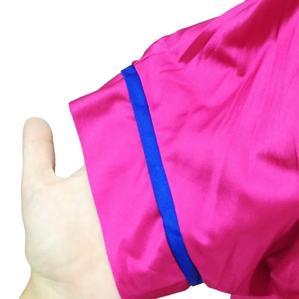 Vintage Pajama Chemise Cover Up Set Size M Pink Satin 80s Top Pajamas Nightgown - Picture 5 of 15